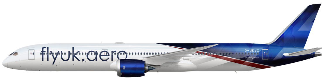 Boeing 787-10 in Fly UK livery