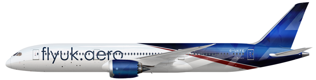 Boeing 787-9 in Fly UK livery