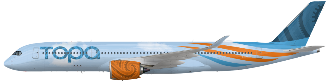 Airbus A350-900 in Topa Sky livery