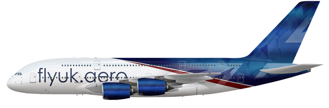 Airbus A380-842 in Fly UK livery