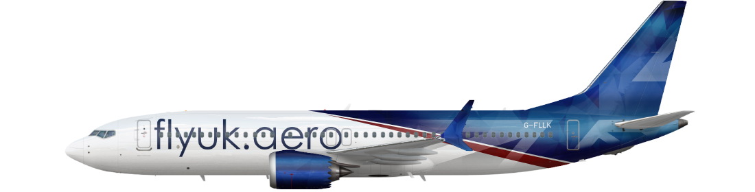 Boeing 737 MAX 8 in Fly UK livery